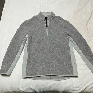 Men's Lulu Lemon Gray Quarter-Zip Sweater
